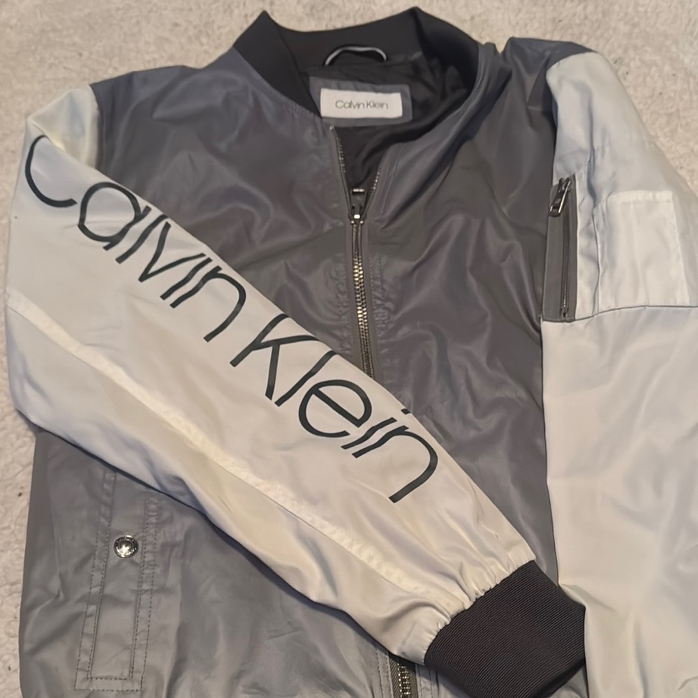 Calvin Klein Two-Tone Bomber Jacket - Picture 3 of 4